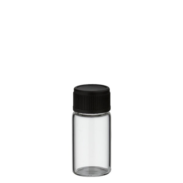 3ml Mini Glasflasche Klarglas schwarzer Verschl.
