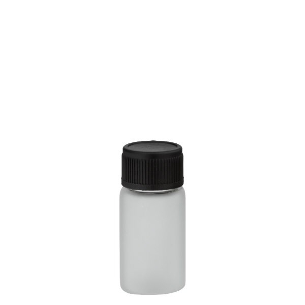3ml Mini Glasflasche gefrostet schwarzer Verschl.